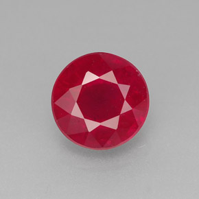 Rubis rouge naturelle coupe roude, 1,85 ct, SI-I1