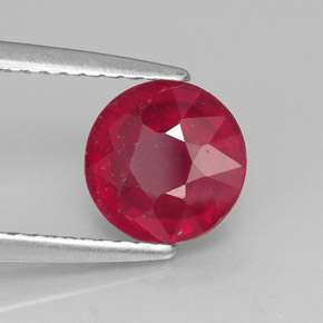 Rubis rouge naturelle coupe roude, 1,90 ct, SI-I1