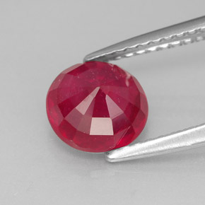 Rubis rouge naturelle coupe roude, 1,90 ct, SI-I1
