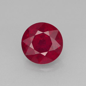 Rubis rouge naturelle coupe roude, 1,57 ct, SI