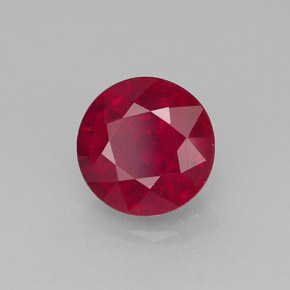Rubis rouge naturelle coupe roude, 1,57 ct, SI