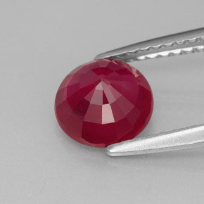 Rubis rouge naturelle coupe roude, 1,57 ct, SI