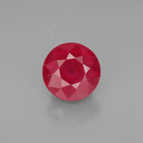 Rubis rouge naturelle coupe roude, 2,13 ct, SI