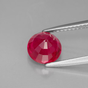 Rubis rouge naturelle coupe roude, 2,13 ct, SI
