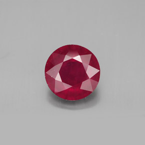 Rubis rouge naturelle coupe roude, 3,41 ct, SI