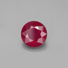 Rubis rouge naturelle coupe roude, 3,41 ct, SI