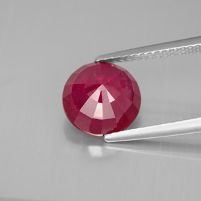 Rubis rouge naturelle coupe roude, 3,41 ct, SI