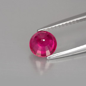 Rubis rouge naturelle coupe roude, 1,19 ct, SI