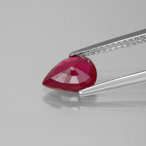 Rubis rouge naturelle en forme de poire, 1,07 ct, SI