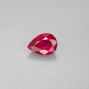 Rubis rouge naturelle en forme de poire, 1,44 ct, SI