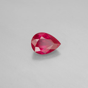 Rubis rouge naturelle en forme de poire, 1,44 ct, SI