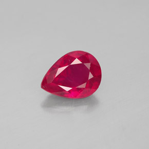Rubis rouge naturelle en forme de poire, 1,47 ct, SI
