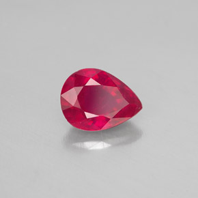 Rubis rouge naturelle en forme de poire, 1,47 ct, SI