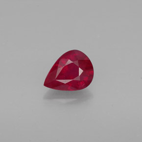 Rubis rouge naturelle en forme de poire, 1,58 ct, VS-SI