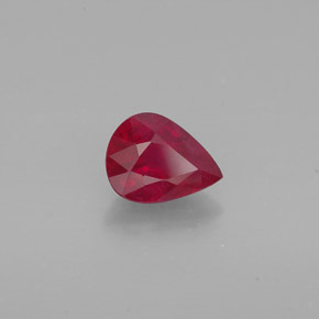 Rubis rouge naturelle en forme de poire, 1,58 ct, VS-SI