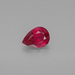 Rubis rouge naturelle en forme de poire, 1,28 ct, SI