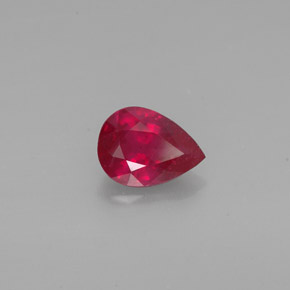 Rubis rouge naturelle en forme de poire, 1,28 ct, SI