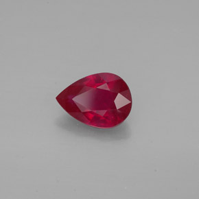 Rubis rouge naturelle en forme de poire, 1,45 ct, VS-SI