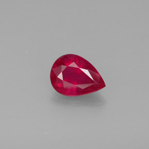 Rubis rouge naturelle en forme de poire, 1,48 ct, SI