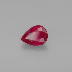 Rubis rouge naturelle en forme de poire, 1,48 ct, SI