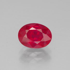Rubis rouge naturelle coupe ovale, 1,47 ct, SI
