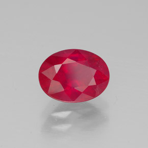 Rubis rouge naturelle coupe ovale, 1,47 ct, SI