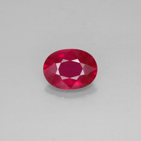 Rubis rouge naturelle coupe ovale, 1,66 ct, SI
