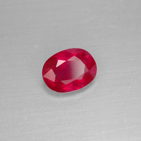 Rubis rouge naturelle coupe ovale, 1,62 ct, SI