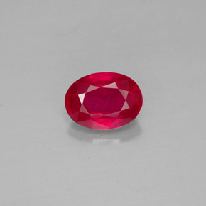 Rubis rouge naturelle coupe ovale, 1,63 ct, VS-SI
