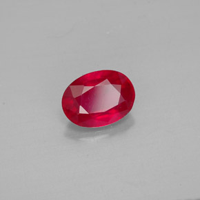 Rubis rouge naturelle coupe ovale, 1,63 ct, VS-SI