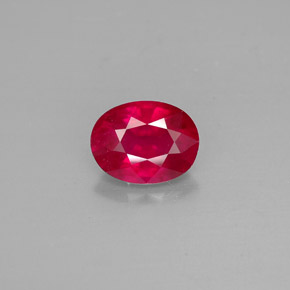 Rubis rouge naturelle coupe ovale, 1,67 ct, SI