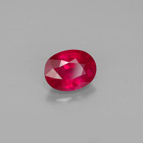 Rubis rouge naturelle coupe ovale, 1,67 ct, SI