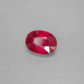 Rubis rouge naturelle coupe ovale, 1,54 ct, VS-SI