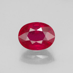 Rubis rouge naturelle coupe ovale, 1,85 ct, SI