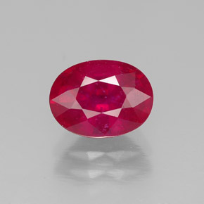 Rubis rouge naturelle coupe ovale, 1,88 ct, SI