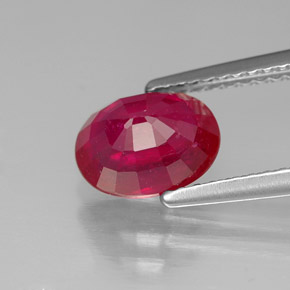 Rubis rouge naturelle coupe ovale, 1,88 ct, SI