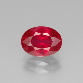 Rubis rouge naturelle coupe ovale, 1,62 ct, SI