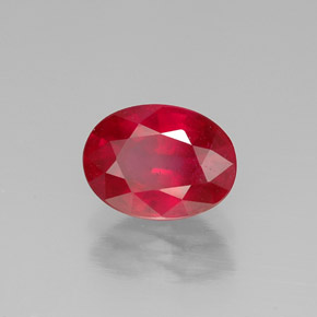 Rubis rouge naturelle coupe ovale, 1,62 ct, SI