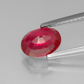 Rubis rouge naturelle coupe ovale, 1,62 ct, SI