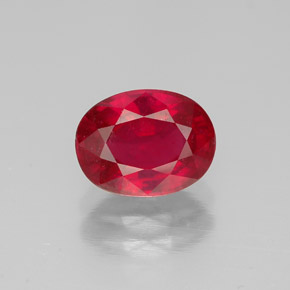 Rubis rouge naturelle coupe ovale, 1,73 ct, SI