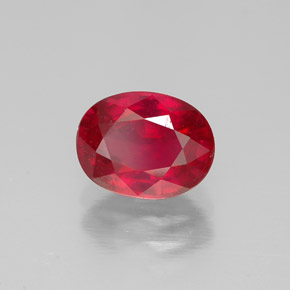Rubis rouge naturelle coupe ovale, 1,73 ct, SI