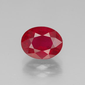 Rubis rouge naturelle coupe ovale, 1,84 ct, SI