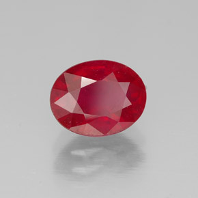 Rubis rouge naturelle coupe ovale, 1,84 ct, SI