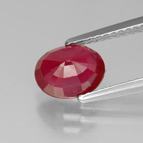 Rubis rouge naturelle coupe ovale, 1,84 ct, SI