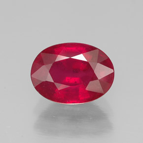 Rubis rouge naturelle coupe ovale, 1,70 ct, SI