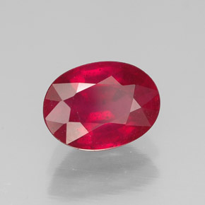 Rubis rouge naturelle coupe ovale, 1,70 ct, SI