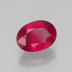 Rubis rouge naturelle coupe ovale, 1,79 ct, SI