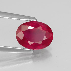 Rubis rouge naturelle coupe ovale, 1,54 ct, SI