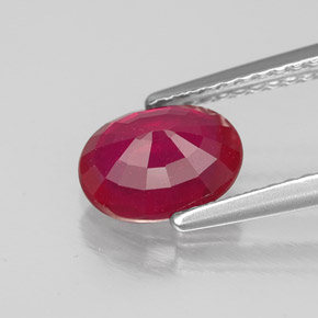 Rubis rouge naturelle coupe ovale, 1,54 ct, SI