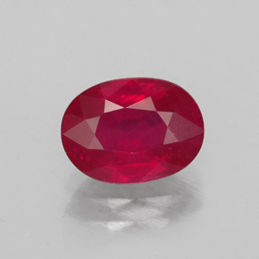 Rubis rouge naturelle coupe ovale, 1,70 ct, SI